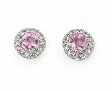 Pink Sapphire Earrings with