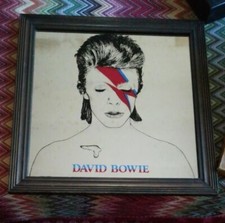 QUADRO A SPECCHIO VINTAGE '80 DAVID BOWIE ZIGGY STURDUST GLAM ROCK NEW WAVE