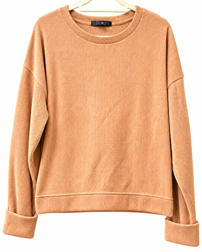 Primark beige ribbed - crew, neck