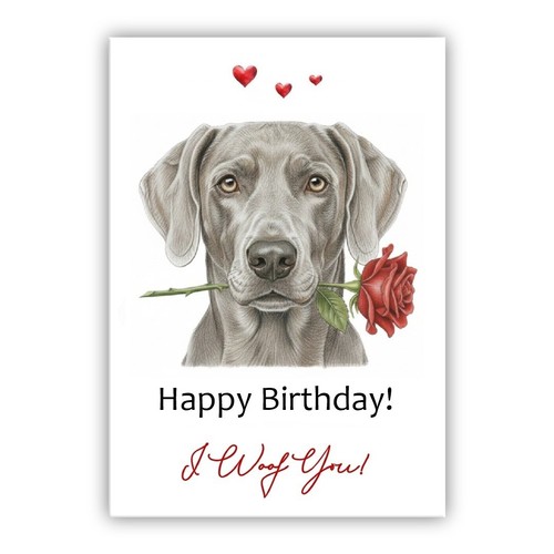 Weimaraner dog birthday - dog, card