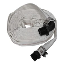 Braided Lined LayFlat Discharge Hose+ Hose Clips + BSP Male Hosetail Fittings