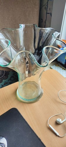 Vintage clear glass - clear, vase
