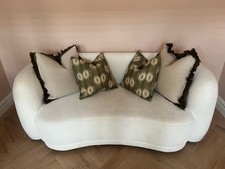 Cream Curved Two Seater Sofa