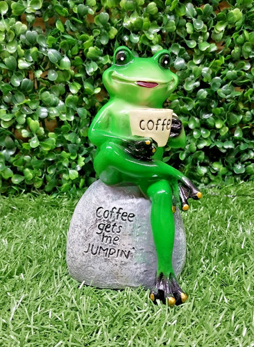Frog drinking coffee - , 14cm