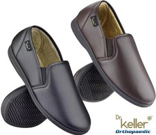Mens Dr Keller Slip On Wide Orthopaedic Warm Lined Comfy Casual Slippers Shoes S