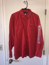 Wrangler Shirt Mens XL Red Western Button-Down Rodeo Embroidered Long Sleeve VTG