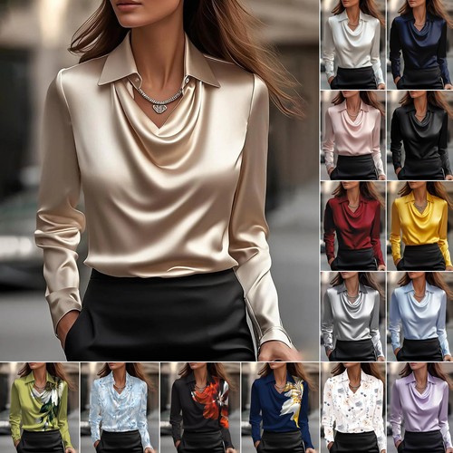 Ladies satin silk tee - ladies⭐satin,