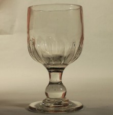 c1880 VICTORIAN GLASS RUMMER WINE GLASS with fluted design to the bowl