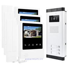 4.3'' Video Intercom with Handset Monitor & 3 Call Buttons & IR Camera for 3Flat