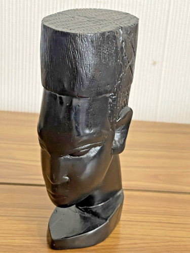 Carved wood head sculpture - head,