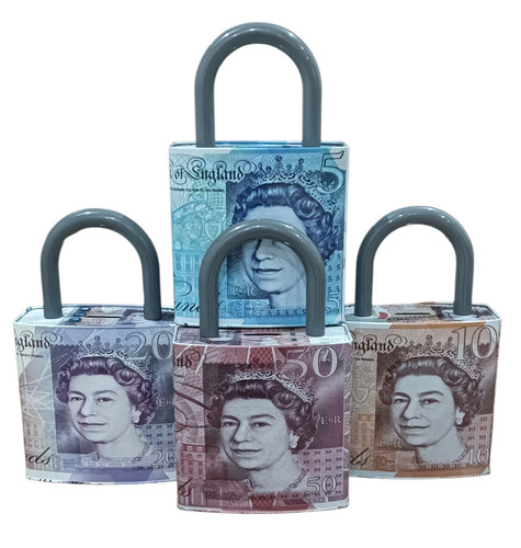 Money box tin 10 20 - money,