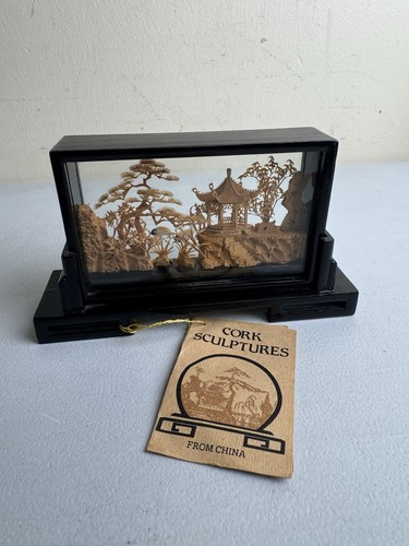 Vtg chinese cork - cork, carving