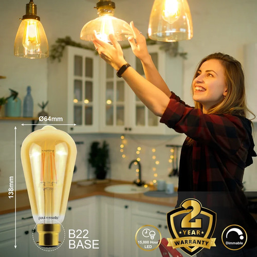 Vintage e27 st64 filament - 7w,