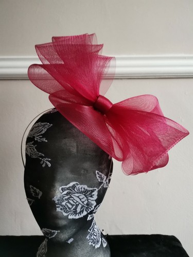 Dark red burgundy fascinator - dark,
