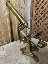 Antique brass microscope