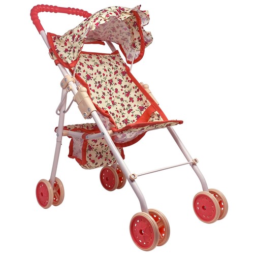 Mini floral baby - doll, stroller