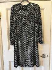 A.P.C. Black & White Print Long Sleeve Dress Size 36 Or S APC