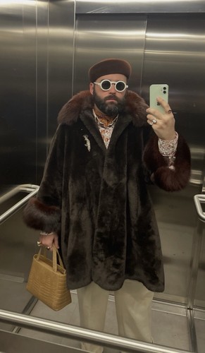 Vintage faux fur - coat, with