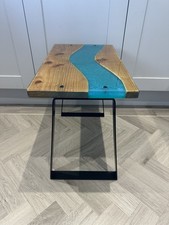 Aqua blue resin coffee river - resin,
