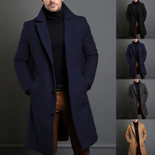 Mens Winter Warm Formal Trench