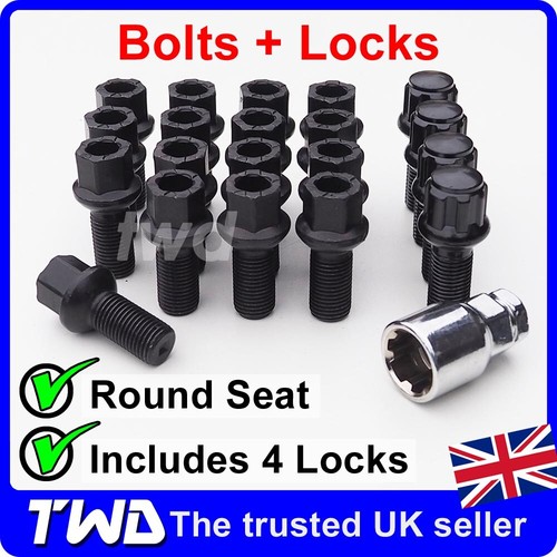 Black alloy wheel bolts - wheel, +