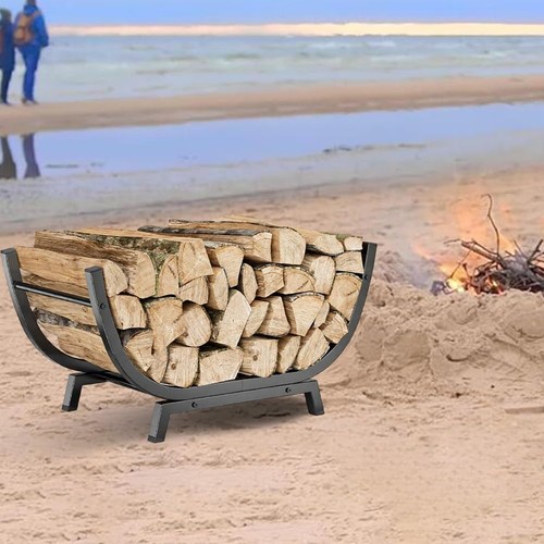 Black firewood holder shaped - black, u-shaped