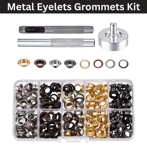 Metal eyelets grommets kit - metal,