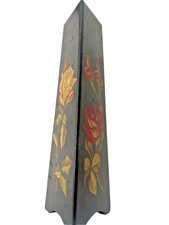 Unusual Antique Vase - Wooden 3 Sided