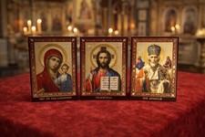 Handmade Orthodox Triptych
