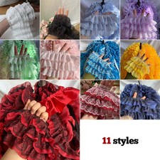 Multi-layer Pleated Fabric Lace Ruffle Trim Embroidery Sewing DIY Dress Supplie.