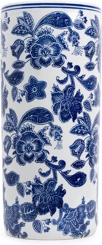 Blue floral pattern ceramic - floral,
