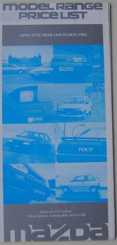 Mazda price list 1989 - , 323