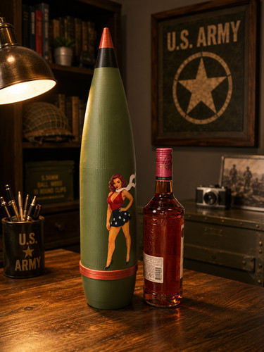 Artillery shell bottle - shell, holder