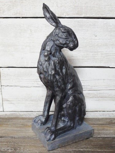 Hare sculpture matt black - matt,
