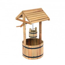 NEW! Garden Wooden Wishing Well Flower Planter Ornamental Plant Pot