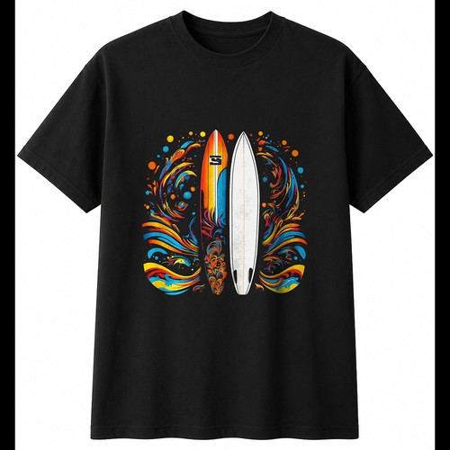 Psychedelic surfboard torn - surfboard,