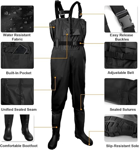 Black chest waders - black,