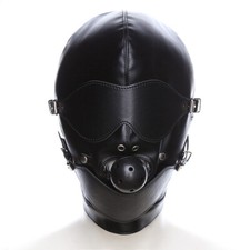 PU Leather Head Mask Harness