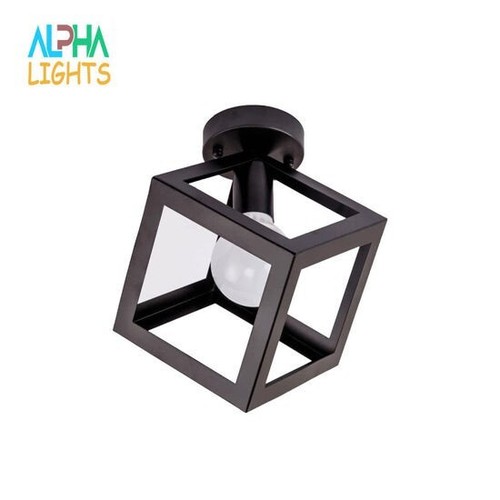 Matt black cube - matt, pendant