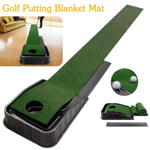 Golf putting mat with - golf, ball