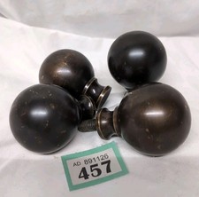 1 Pair Of Antique Solid brass 2" Diameter Bed Knobs/Curtain End Poles 0.2kg Each