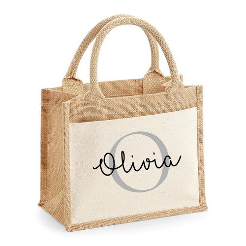 Personalised jute lunch bag - personalised,