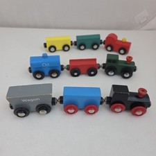 9x Wooden Trains and Carriages