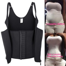 Women Waist Trainer Cincher Zip Vest Body Shaper Top Corset Girdle Slimming Belt