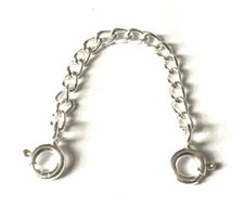 Sterling Silver 2.3mm Curb Necklace Extender  Safety Chain 1" to 6"