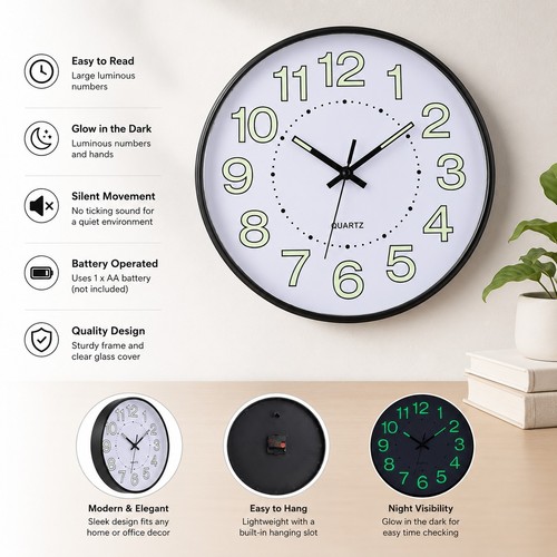 Wall clock silent - clock, non