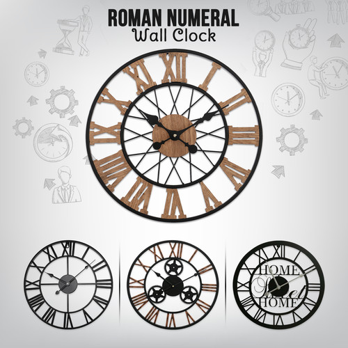 Large wall clock round - wall,