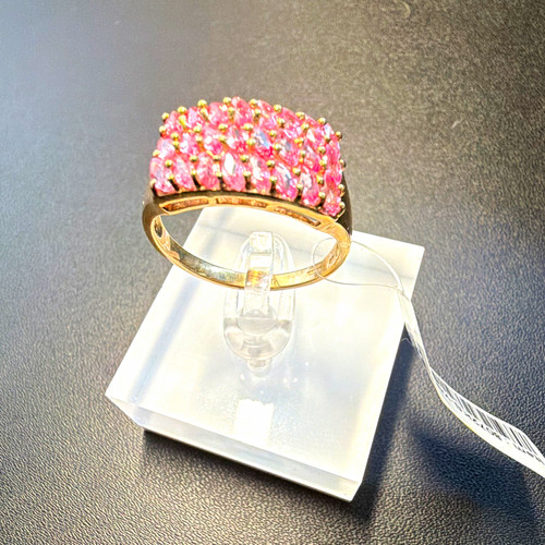 9ct gold ring padparadscha - 9ct,