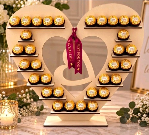 Wooden heart wedding - heart, ferrero