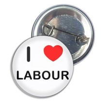 Labour I Love Heart Button
